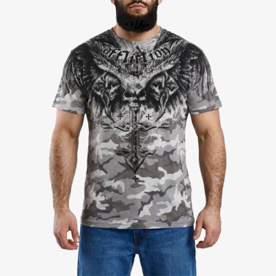 Футболка Affliction Death Eyes серый камуфляж