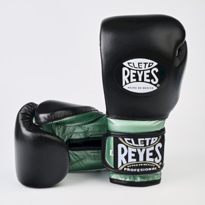 Боксерские перчатки Cleto Reyes E600 зеленый металлик/черный